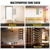 VEVOR Wall Mounted Wine Rack, 9 Bottles Wine Holder Towel Rack, Black Steel Vertical Wine Rack, Modern Decorative Wall Mounted Wine Bottle Holder, For