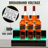 VEVOR LED Lighted Liquor Bottle Display Shelf, 16-inch LED Bar Shelves for Liquor, 2-Step Lighted Liquor Bottle Shelf for Home/Commercial Bar, Acrylic