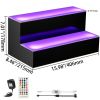 VEVOR LED Lighted Liquor Bottle Display Shelf, 16-inch LED Bar Shelves for Liquor, 2-Step Lighted Liquor Bottle Shelf for Home/Commercial Bar, Acrylic