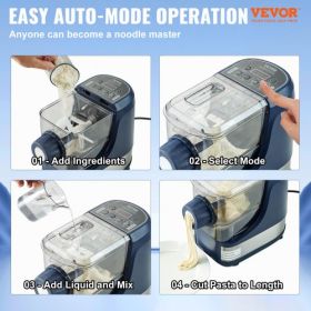 VEVOR Electric Pasta Maker, 150W Automatic Noodle Maker Machine with 8 Pasta Shapes, 4 Intelligent Modes, 500g Flour Capacity Pasta Maker Machine with