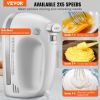 VEVOR Electric Hand Mixer, 5-Speed, 250 Watt Portable Electric Handheld Mixer, with Turbo Boost Beaters Dough Hooks Whisk Storage Case, Baking Supplie