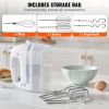 VEVOR Electric Hand Mixer, 5-Speed, 250 Watt Portable Electric Handheld Mixer, with Turbo Boost Beaters Dough Hooks Whisk Storage Case, Baking Supplie