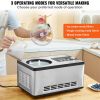 VEVOR Automatic Ice Cream Maker with Built-in Compressor, 2 Quart No Pre-freezing Fruit Yogurt Machine, Stainless Steel Electric Sorbet Maker, 3 Modes