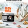 VEVOR Automatic Ice Cream Maker with Built-in Compressor, 2 Quart No Pre-freezing Fruit Yogurt Machine, Stainless Steel Electric Sorbet Maker, 3 Modes