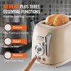 VEVOR Brushed Stainless Steel Toaster, 2 Slice, 825W 1.5'' Extra Wide Slots Toaster with Removable Crumb Tray 5 Browning Levels, Cancel Defrost and Ba