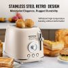 VEVOR Brushed Stainless Steel Toaster, 2 Slice, 825W 1.5'' Extra Wide Slots Toaster with Removable Crumb Tray 5 Browning Levels, Cancel Defrost and Ba