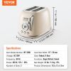 VEVOR Brushed Stainless Steel Toaster, 2 Slice, 825W 1.5'' Extra Wide Slots Toaster with Removable Crumb Tray 5 Browning Levels, Cancel Defrost and Ba