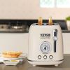 VEVOR Brushed Stainless Steel Toaster, 2 Slice, 825W 1.5'' Extra Wide Slots Toaster with Removable Crumb Tray 5 Browning Levels, Cancel Defrost and Ba