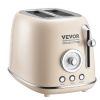 VEVOR Brushed Stainless Steel Toaster, 2 Slice, 825W 1.5'' Extra Wide Slots Toaster with Removable Crumb Tray 5 Browning Levels, Cancel Defrost and Ba