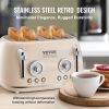 VEVOR Brushed Stainless Steel Toaster, 4 Slice, 1650W 1.5'' Extra Wide Slots Toaster with Removable Crumb Tray 5 Browning Levels, Cancel Defrost and B