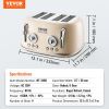VEVOR Brushed Stainless Steel Toaster, 4 Slice, 1650W 1.5'' Extra Wide Slots Toaster with Removable Crumb Tray 5 Browning Levels, Cancel Defrost and B
