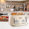 VEVOR Brushed Stainless Steel Toaster, 4 Slice, 1650W 1.5'' Extra Wide Slots Toaster with Removable Crumb Tray 5 Browning Levels, Cancel Defrost and B