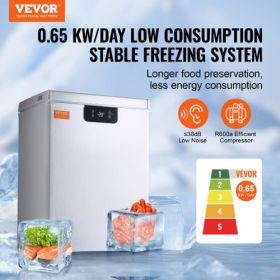 VEVOR Chest Freezer, 3.5 cu.ft / 99 L Compact Deep Freezer, Free Standing Top Open Door Chest Freezers with 2 Removable Baskets & Adjustable Thermosta