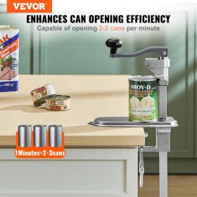 VEVOR Manual Can Opener, Commercial Table Clamp Opener for Large Cans, Heavy Duty Can Opener with Base, Adjustable Height Industrial Jar Opener For Ca