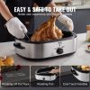 VEVOR Electric Roaster Oven, 18 QT Turkey Roaster Oven with Self-Basting Lid, 1450W Roaster Oven with Defrost & Warm Function, Adjustable Temperature,