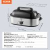 VEVOR Electric Roaster Oven, 22 QT Turkey Roaster Oven with Self-Basting Lid, 1450W Roaster Oven with Defrost & Warm Function, Adjustable Temp, Remova