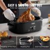 VEVOR Electric Roaster Oven, 24 QT Turkey Roaster Oven with Self-Basting Lid, 1450W Roaster Oven with Defrost & Warm Function, Adjustable Temp, Remova