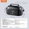 VEVOR Electric Roaster Oven, 24 QT Turkey Roaster Oven with Self-Basting Lid, 1450W Roaster Oven with Defrost & Warm Function, Adjustable Temp, Remova