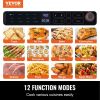 VEVOR 12-IN-1 Air Fryer Toaster Oven, 25L Convection Oven, 1700W Stainless Steel Toaster Ovens Countertop Combo with Grill, Pizza Pan, Gloves, 12 Slic