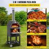 VEVOR Outdoor Pizza Oven, 12" Wood Fire Oven, 2-Layer Pizza Oven Wood Fired, Wood Burning Outdoor Pizza Oven with 2 Removable Wheels, 700℉ Max Tempera