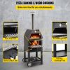 VEVOR Outdoor Pizza Oven, 12" Wood Fire Oven, 2-Layer Pizza Oven Wood Fired, Wood Burning Outdoor Pizza Oven with 2 Removable Wheels, 700℉ Max Tempera