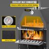 VEVOR Outdoor Pizza Oven, 12" Wood Fire Oven, 2-Layer Pizza Oven Wood Fired, Wood Burning Outdoor Pizza Oven with 2 Removable Wheels, 700℉ Max Tempera