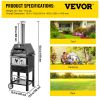 VEVOR Outdoor Pizza Oven, 12" Wood Fire Oven, 2-Layer Pizza Oven Wood Fired, Wood Burning Outdoor Pizza Oven with 2 Removable Wheels, 700℉ Max Tempera