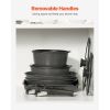17 Piece Pots and Pans Set Granite Nonstick Kitchen Cookware Induction Black