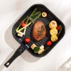 17 Piece Pots and Pans Set Granite Nonstick Kitchen Cookware Induction Black