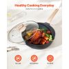 19 Piece Pots and Pans Set Granite Nonstick Kitchen Cookware Induction Black