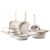 19 Piece Pots and Pans Set Granite Nonstick Kitchen Cookware Induction White