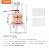 VEVOR Fruit Wine Press, 4.75 Gallon/18L, Solid Wood Basket with 8 Blocks, Manual Juice Maker, Cider Apple Grape Tincture Vegetables Honey Olive Oil Ma