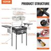 VEVOR Outdoor Propane Deep Fryer, Double Burners Commercial Fryer, 16 Qt Stainless Steel Cooker with Removable Baskets & Lids & Tanks, Oil Fryer Cart