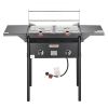 VEVOR Outdoor Propane Deep Fryer, Double Burners Commercial Fryer, 16 Qt Stainless Steel Cooker with Removable Baskets & Lids & Tanks, Oil Fryer Cart