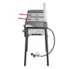 VEVOR Outdoor Propane Deep Fryer, Double Burners Commercial Fryer, 16 Qt Stainless Steel Cooker with Removable Baskets & Lids & Tanks, Oil Fryer Cart