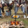 VEVOR Swivel Campfire Grill, Fire Pit Grill Grate over Fire Pits, Heavy Duty Steel Grill Grates, 360° Adjustable Open Fire Outdoor Cooking Equipment,