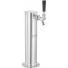 VEVOR Single Faucet Draft Beer Tower Dispenser, Stainless Steel Keg Beer Tower, Kegerator Tower Kit with Pre-Assembled Tubing and Self-Closing Faucet