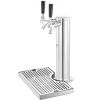 VEVOR Kegerator Tower Kit, Dual Taps Beer Conversion Kit, Stainless Steel Keg Beer Tower Dispenser with Dual Gauge CGA320 Regulator & D-System Keg Cou
