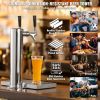 VEVOR Dual Taps Draft Beer Tower Dispenser, Stainless Steel Keg Beer Tower, Kegerator Tower Kit with Pre-Assembled Tubing and Self-Closing Faucet Shan