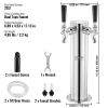 VEVOR Dual Taps Draft Beer Tower Dispenser, Stainless Steel Keg Beer Tower, Kegerator Tower Kit with Pre-Assembled Tubing and Self-Closing Faucet Shan