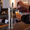 VEVOR Dual Taps Draft Beer Tower Dispenser, Stainless Steel Keg Beer Tower, Kegerator Tower Kit with Pre-Assembled Tubing and Self-Closing Faucet Shan