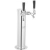 VEVOR Dual Taps Draft Beer Tower Dispenser, Stainless Steel Keg Beer Tower, Kegerator Tower Kit with Pre-Assembled Tubing and Self-Closing Faucet Shan