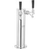 VEVOR Dual Taps Draft Beer Tower Dispenser, Stainless Steel Keg Beer Tower, Kegerator Tower Kit with Pre-Assembled Tubing and Self-Closing Faucet Shan