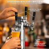 VEVOR Triple Taps Draft Beer Tower Dispenser, Stainless Steel Keg Beer Tower, Kegerator Tower Kit with Pre-Assembled Tubing and Self-Closing Faucet Sh