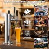VEVOR Triple Taps Draft Beer Tower Dispenser, Stainless Steel Keg Beer Tower, Kegerator Tower Kit with Pre-Assembled Tubing and Self-Closing Faucet Sh