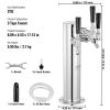 VEVOR Triple Taps Draft Beer Tower Dispenser, Stainless Steel Keg Beer Tower, Kegerator Tower Kit with Pre-Assembled Tubing and Self-Closing Faucet Sh