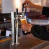 VEVOR Triple Taps Draft Beer Tower Dispenser, Stainless Steel Keg Beer Tower, Kegerator Tower Kit with Pre-Assembled Tubing and Self-Closing Faucet Sh
