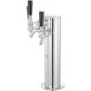 VEVOR Triple Taps Draft Beer Tower Dispenser, Stainless Steel Keg Beer Tower, Kegerator Tower Kit with Pre-Assembled Tubing and Self-Closing Faucet Sh