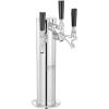 VEVOR Triple Taps Draft Beer Tower Dispenser, Stainless Steel Keg Beer Tower, Kegerator Tower Kit with Pre-Assembled Tubing and Self-Closing Faucet Sh