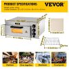 VEVOR Commercial Pizza Oven Countertop, 14" Single Deck Layer, 110V 1300W Stainless Steel Electric Pizza Oven with Stone and Shelf, Multipurpose Indoo